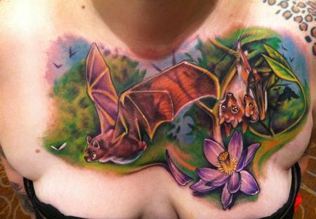 Johnny Smith - bat inspired chest tattoo by johnny smith